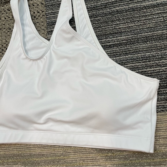 Nubyen X Revolve One Shoulder Sports Bra Sz Large White Cutout - Picture 5 of 10